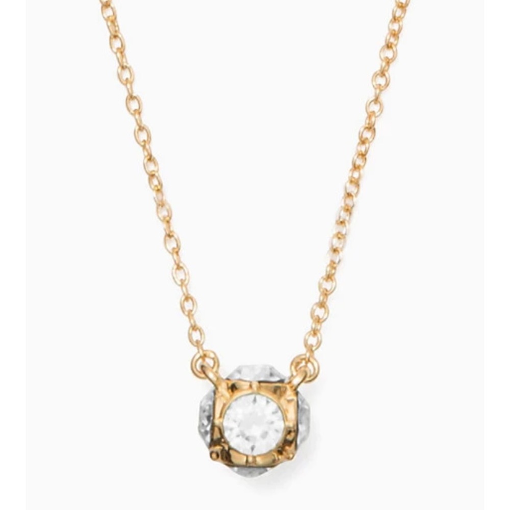 Kate Spade Lady Marmalade Mini Rhinestone Pendant Gold Necklace